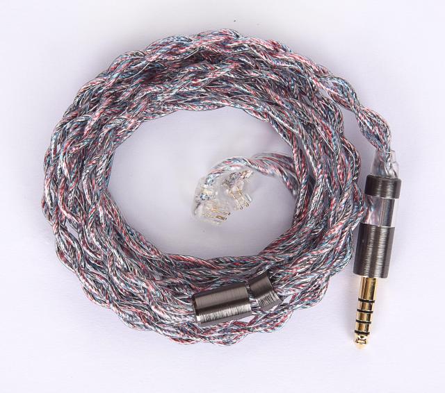 【JSHiFi-Butterfly】QDC4.4mmリケーブル 純銀＋銅銀パラジウム合金＋銀メッキ線材 中華QDCイヤホンアップグレードケーブル バランス イ