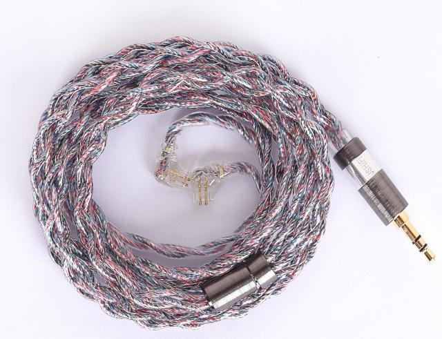 【JSHiFi-Butterfly】QDC3.5mmリケーブル 純銀＋銅銀パラジウム合金＋銀メッキ線材 中華QDCイヤホンアップグレードケーブル ステレオ3.5m