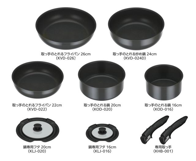 【.co.jp 限定】サーモス デュラブルシリーズ 取っ手のとれるフライパン9点セットDA IH対応 グレー KSD-9A GY_5