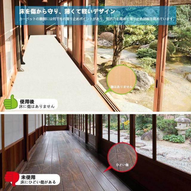 【 限定ブランド】廊下敷き 廊下 カーペット VOTUDX 約600*70cm 防音滑り止めマット 洗える 階段マット4mm吸着マット 足腰負担軽減_4