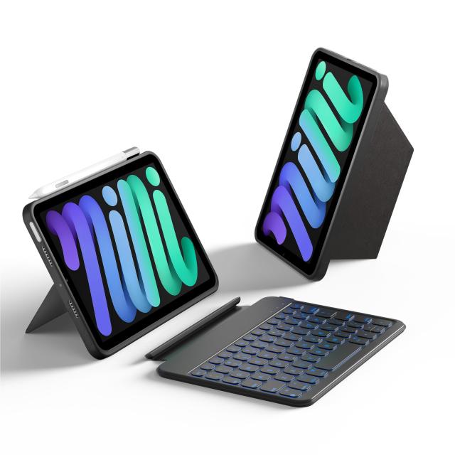 対応iPad mini 7/6 キーボード、取り外し可能なキーボード、156°調整可能なサポートバックパネル、正確な全面保護のiPad mini 7/6ケース