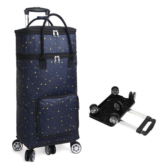 zmayastar ショッピングカート 買い物カート 5輪 保冷機能付き トートバッグ型 お買い物キャリー キャスター付き 保冷バック 保温 買い物