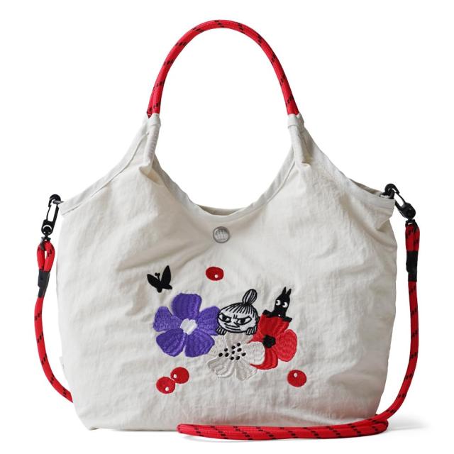 [ムーミン] 刺繍 2wayバッグ レディース rmpk-02 クールグレー(リトルミイ)