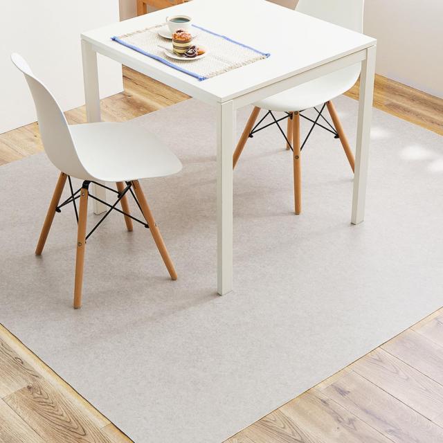 萩原 クッションフロア ダイニングラグ サンドストーン 約182×300cm 水拭きできる 抗菌 防カビ 抗ウイルス 防炎 滑り止めシール付き カ