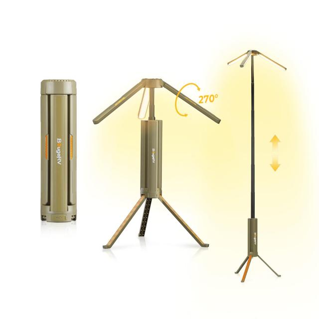 【防災認定】BougeRV ledライト キャンプランタン 三脚付き ledランタン 充電式 投光器 照明方向調節 折りたたみ可能 15600mAH大容量バッ