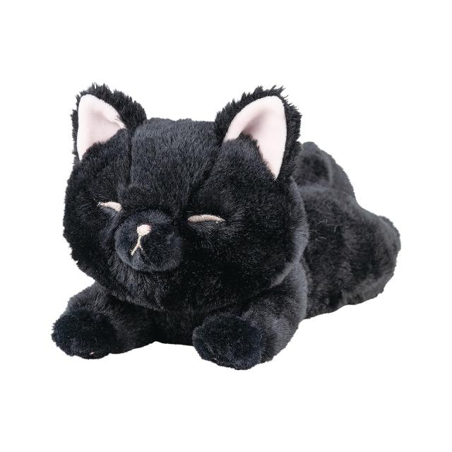 りぶはあと ミニクッション くたっとびより クロネコ (全長約30cm) 猫