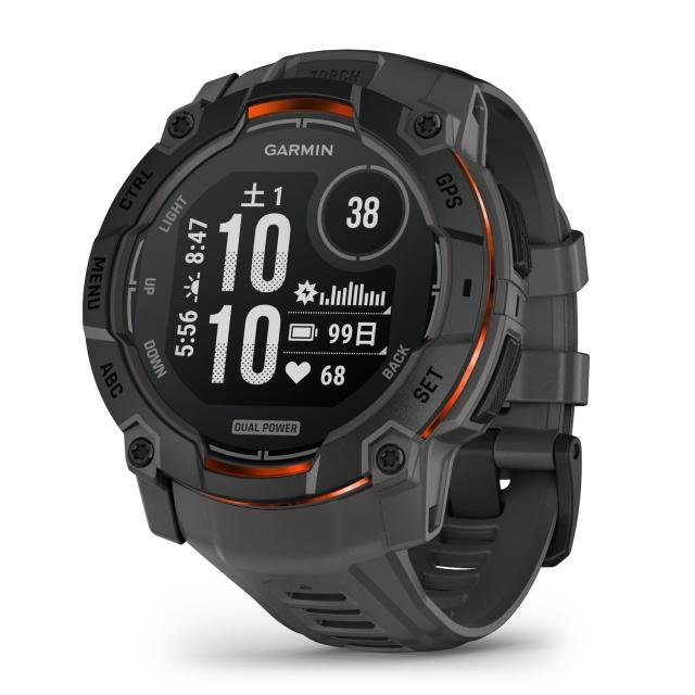 ガーミン(GARMIN) Instinct 3 50mmサイズ Dual Power Black Bezel with Charcoal Band 010-02935-30 【ランニング・ゴルフ・登山・サイク