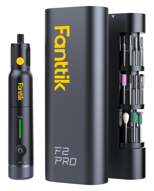 Fanttik F2 PRO ミニルーター 5段変速 25000RPM コードレス リューター 充電式 強力マグネットモーター 回転マグネット収納中心 55点アク