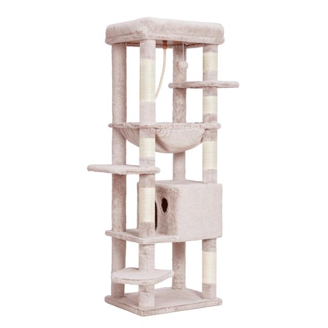 Heybly キャットタワー 大型猫用 多頭飼い 超スリム 省スペース 登り