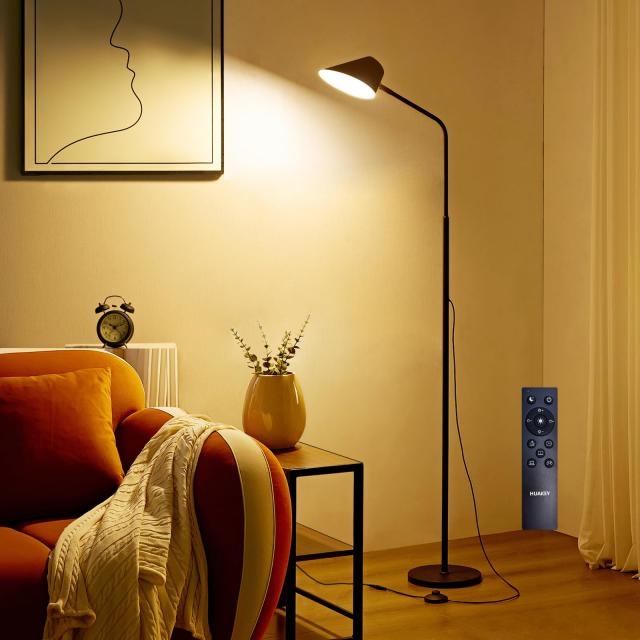 Huakey Home フロアライト スタンドライト 間接照明 リモコン付き LED 照明 調色 調光 シンプル スリム おしゃれ 北欧 モダン インテリア