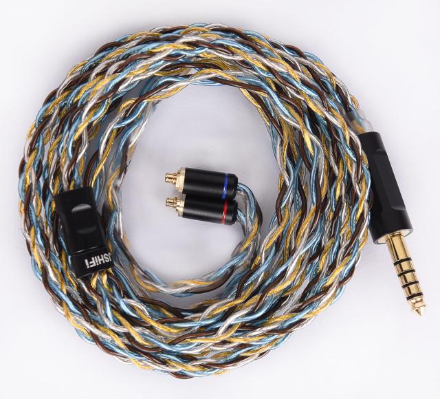 【JSHiFi-Quartet】MMCX4.4mmリケーブル 希土銅＋銅銀合金＋古河銅線材 MMCXイヤホンアップグレードケーブル 4.4mmバランスイヤフォン交