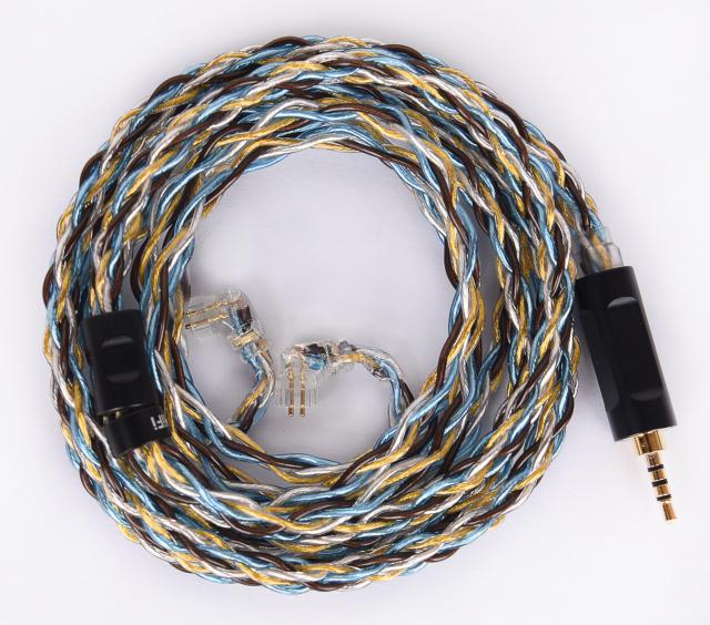 【JSHiFi-Quartet】QDC2.5mmリケーブル 希土銅＋銅銀合金＋古河銅線材 2.5mmバランスイヤホンアップグレードケーブル 中華QDCイヤフォン