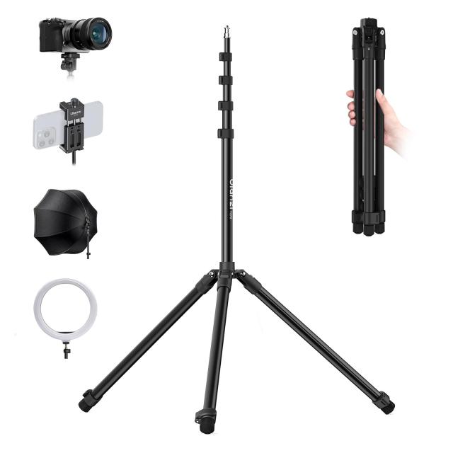 Ulanzi T270 撮影用 ライトスタンド 2.7m カメ ラ三脚 撮影用スタンド アルミニウム製 軽量 逆向き折り畳み 55-270cm 5段伸縮 1/4ネジ搭載