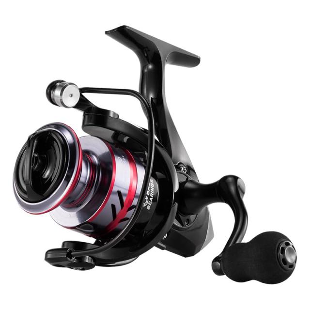 スピニングリール, ブラック/レッド, 軽量釣り用リール, スム ーズドラグシステム (DH4000)