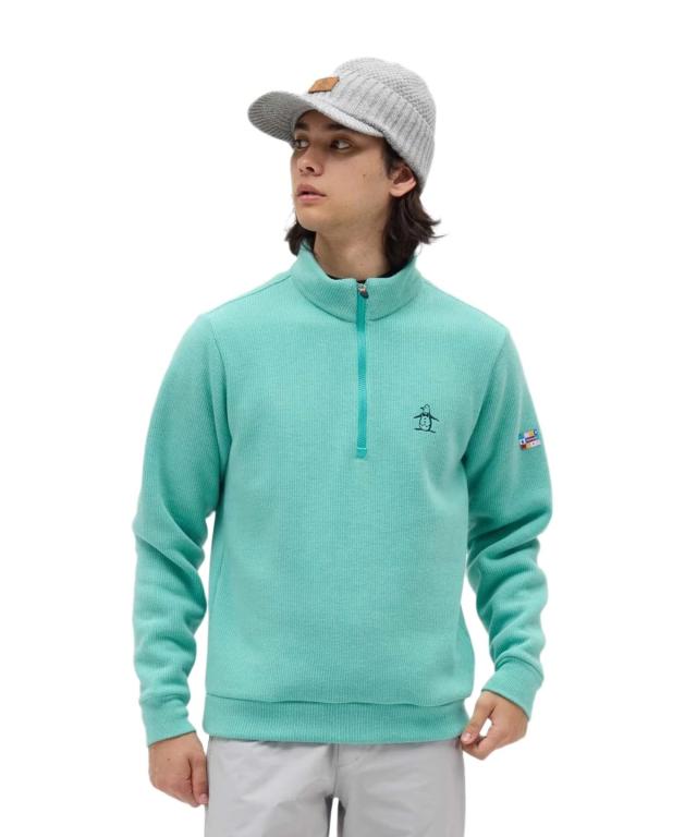 マンシングウェア カットソー 定番 セーター ハーフジップ 吸湿発熱 ペンギン ゴルフ MG5FSW80M メンズ EM00(エメラルド)