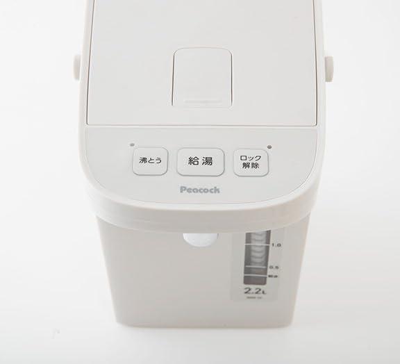 ピーコック魔法瓶 電気ポット 早沸き 保温 沸騰 マイコン 自動ロック シンプル設計 湯沸かしポット 保温 ポット 空だき防止 (2.2L)