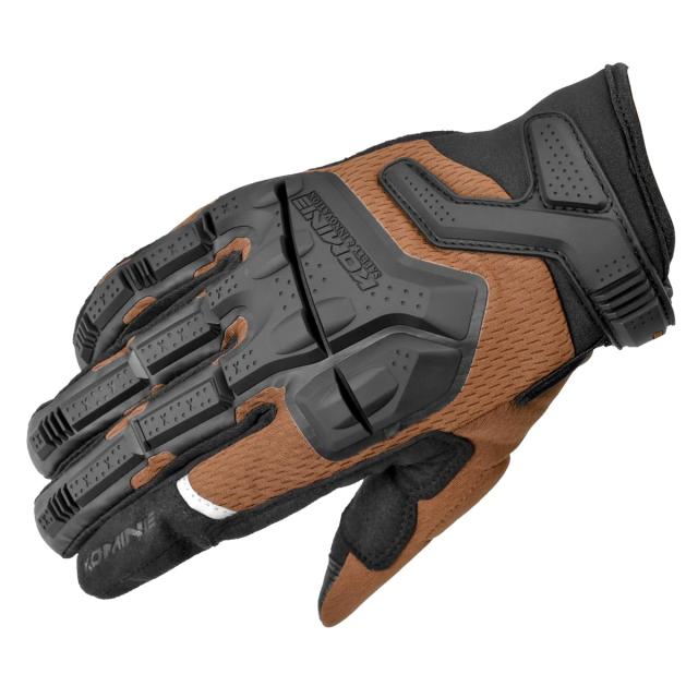 コミネ(KOMINE) 2025モデル バイク用 06-2475 GK-2475 アドベンチャーメッシュグローブ Brown/Black 2XL