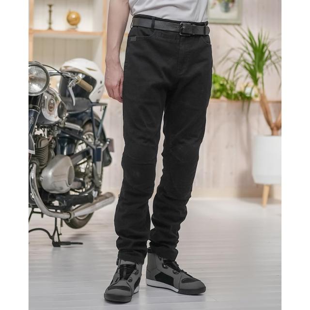 KOMINE 2025モデル WJ-7495R エニグマライトプロテクトフィットジーンズ バイク用 春夏秋向け CEプロテクター ストレッチ Cotton Black