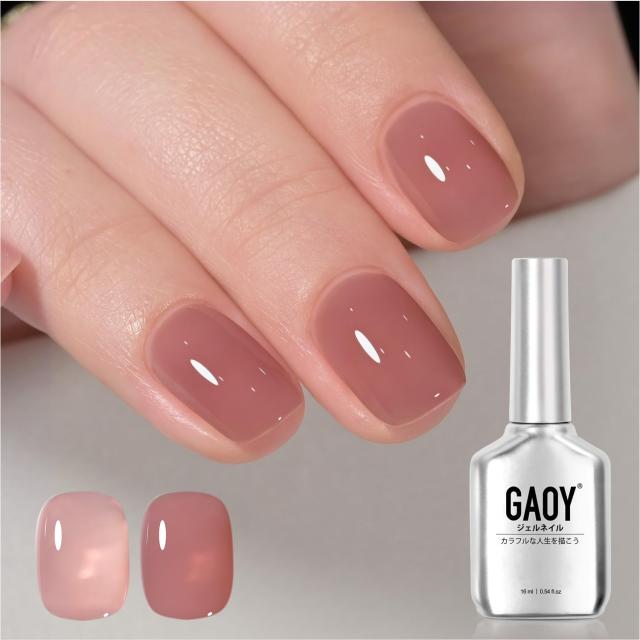 GAOY ジェルネイル シアーカラージェル ピンク ベージュ 単色 16ml