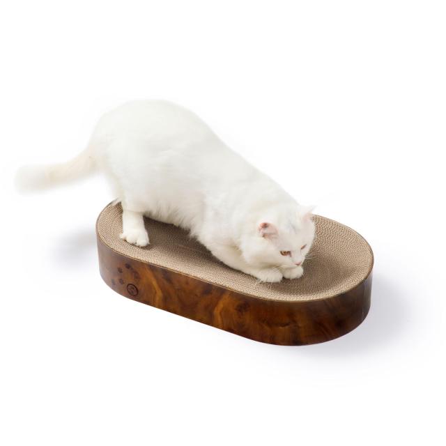 猫壱 爪とぎ バリバリボウルXL オーバル ダークブラウン 5個セット【ケース販売】 XL×5_6
