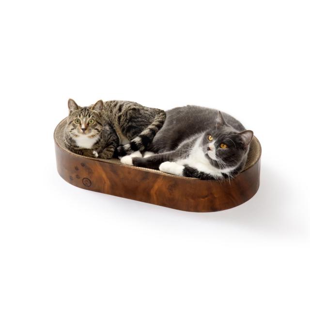 猫壱 爪とぎ バリバリボウルXL オーバル ダークブラウン 5個セット【ケース販売】 XL×5_7