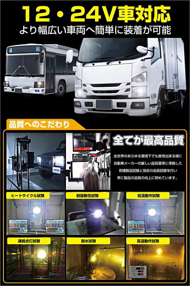 IPF ヘッドライト フォグランプ LED 車用 H4 Hi Lo切替 4400lm/3300lm