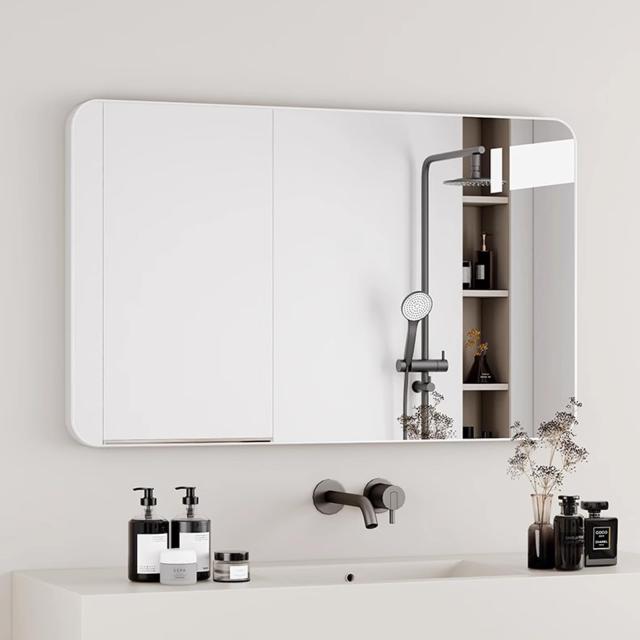 鏡 壁掛け 姿見鏡 化粧鏡 長方形 ウォールミラー アルミ合金フレーム 飛散防止加工 丸角 おしゃれ 玄関 洗面 浴室 寝室 お風呂 洗面台 ホ