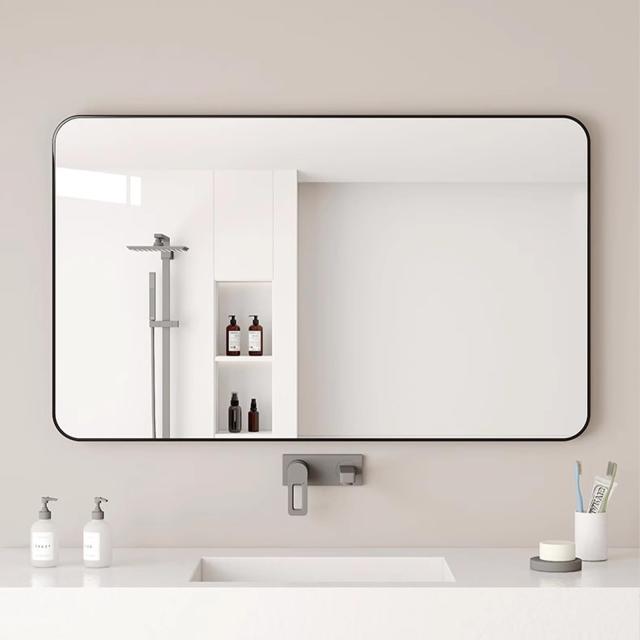 鏡 壁掛け 姿見鏡 化粧鏡 長方形 ウォールミラー アルミ合金フレーム 飛散防止加工 丸角 おしゃれ 玄関 洗面 浴室 寝室 お風呂 洗面台 ブ