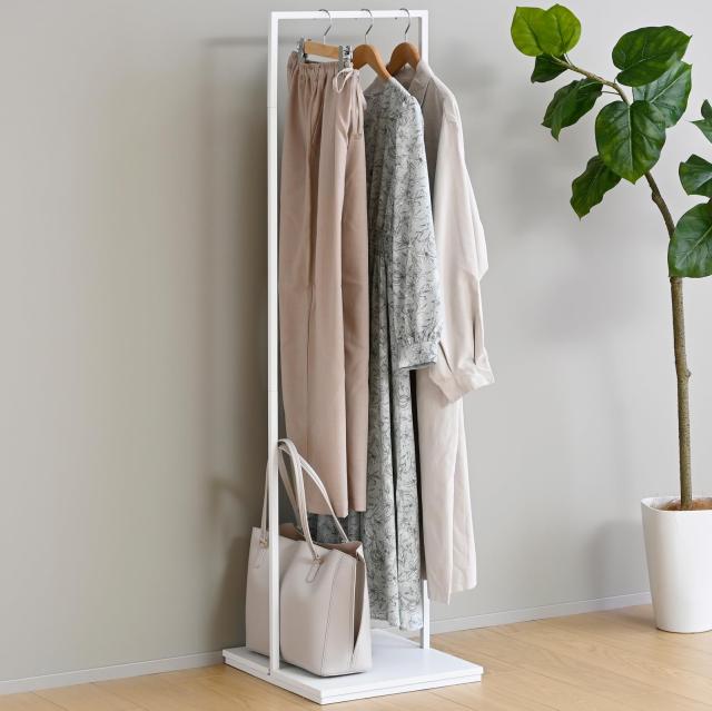 山善(YAMAZEN) ハンガーラック シングル 棚付き ディスプレイ 衣類 カバン 収納 ラック 棚 耐荷重50kg 幅40×奥行45×高さ150cm 一人暮ら