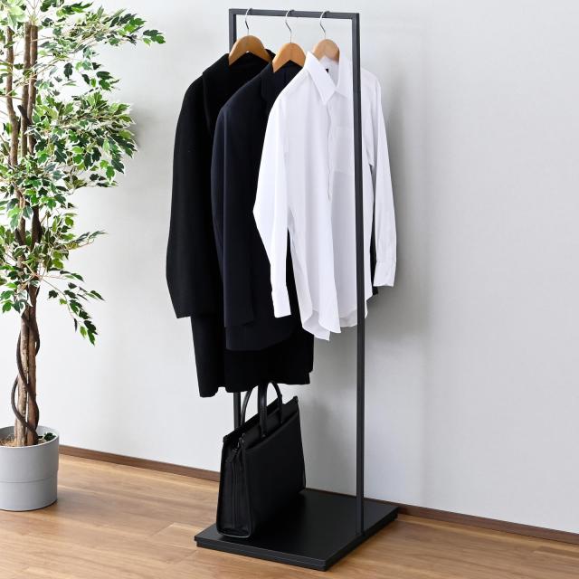 山善(YAMAZEN) ハンガーラック シングル 棚付き ディスプレイ 衣類 カバン 収納 ラック 棚 耐荷重50kg 幅40×奥行45×高さ150cm 一人暮ら