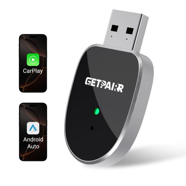 ワイヤレス Apple CarPlay/Android Auto アダプター GetPairr mini2 無線接続 カープレー/アンドロイドオート有線対応車の無線化 Bluetoo