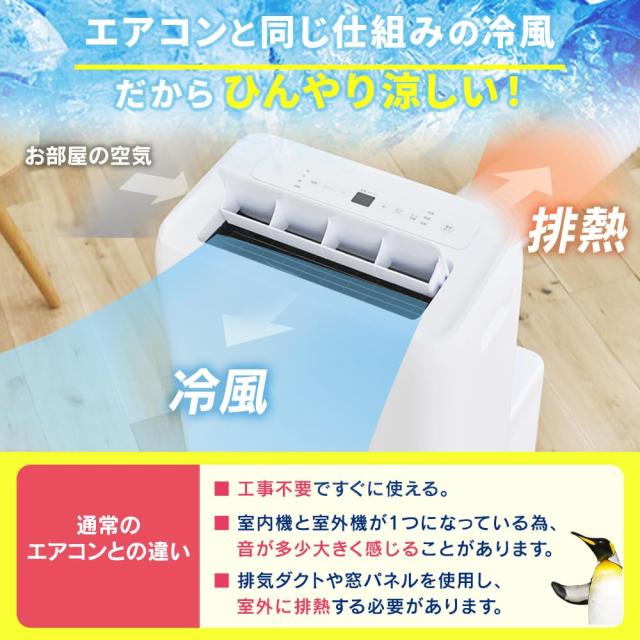 【設置工事不要】 アイリスオーヤマ エア コン スポットクーラー 8~12畳 冷風 送風 換気 除湿 梅雨対策 窓パネル付 IPA-3525G ホワイト コ_2