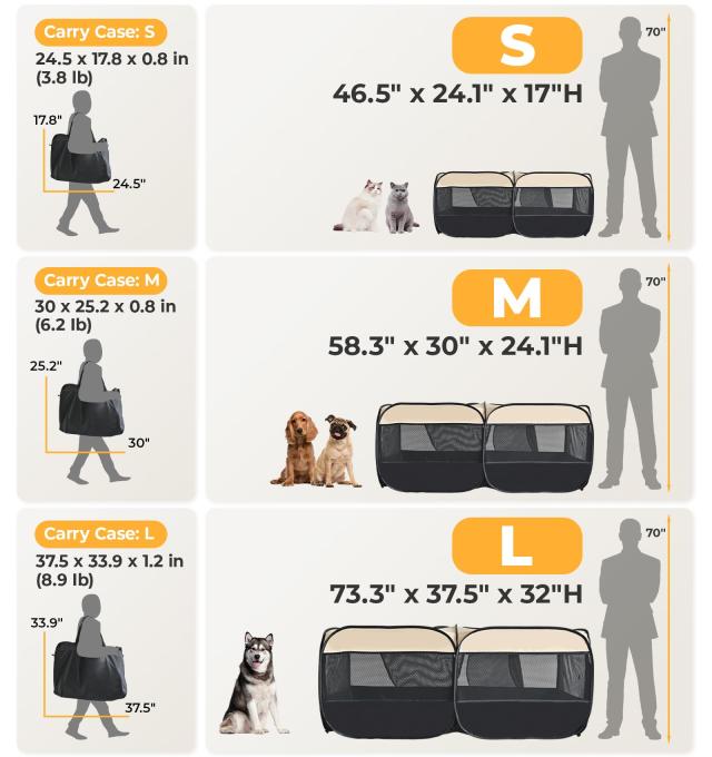 2WAYドッグプレイペン 58インチ ポップアップ猫・小型ペット用プレイペン 組 Amazon.com: 2-in-1 Dog Playpen, 58''Pop Up Cat Puppy Pet Playpen