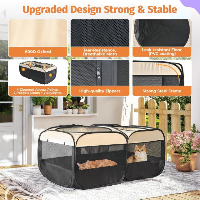 2WAYドッグプレイペン 58インチ ポップアップ猫・小型ペット用プレイペン 組 Amazon.com: 2-in-1 Dog Playpen, 58''Pop Up Cat Puppy Pet Playpen