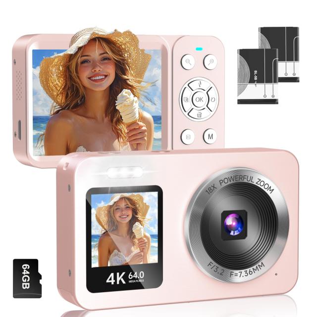 1デジタルカメラ 4K 6400万画素 30FPS デジカメ 64GB TFカー Amazon | デジタルカメラ デジカメ 6400万画素 4K動画撮影