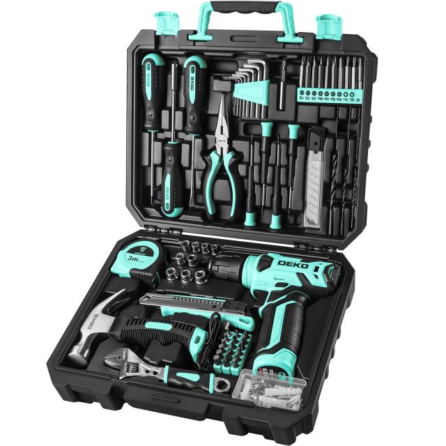 【8V電動ドリル付き】126点組 工具セット ツールセット 工具 日曜大工 DIYセット ドリル 電動工具セット 家庭用 ホームツールセット 家具