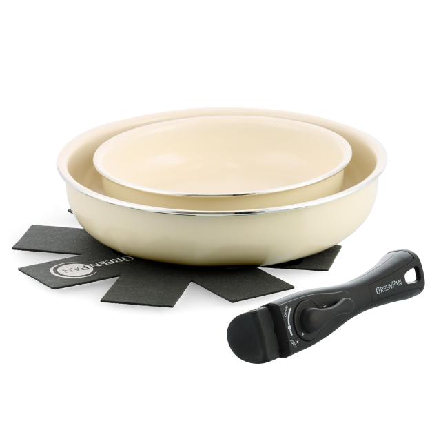 グリーンパン GREENPAN フライパン 4点 セット 新ハンドルタイプ 【クリックシェフ】 取っ手のとれる IH ガス 食洗機 対応 有害物質不使