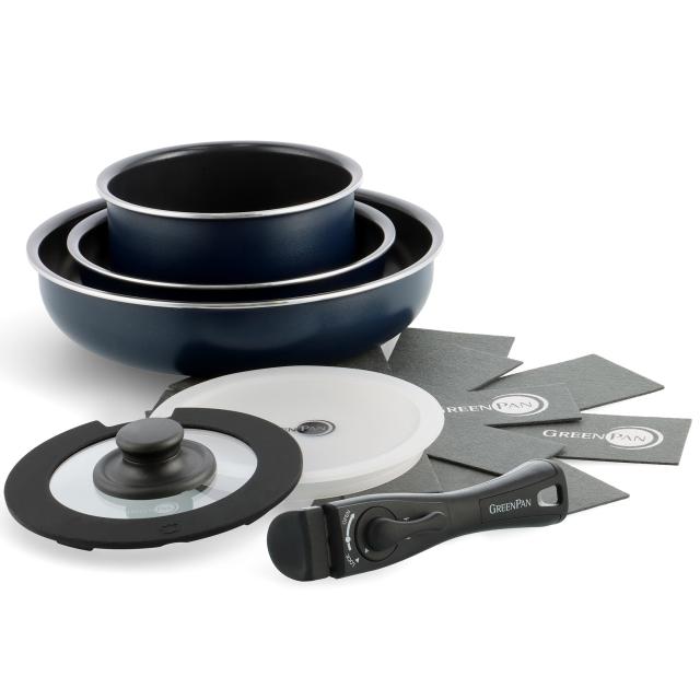 グリーンパン GREENPAN 鍋 フライパン 8点 セット 新ハンドルタイプ 【クリックシェフ】 取っ手のとれる IH ガス 食洗機 対応 有害物質不