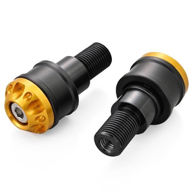 デイトナ(Daytona) アルミビレット バイク用 バーエンド ヤマハ(M16)用 ミドルウエイトバーエンド ファインカット ゴールド 49242