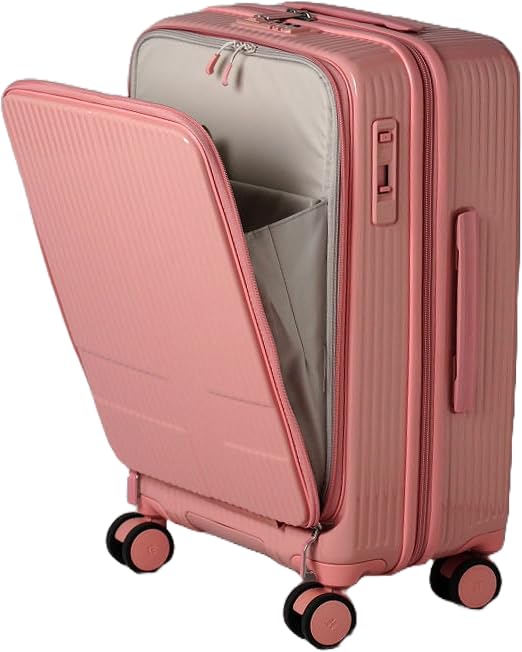 イノベーター スーツケース フロントオープン【55L】 3.9kg ピーチ