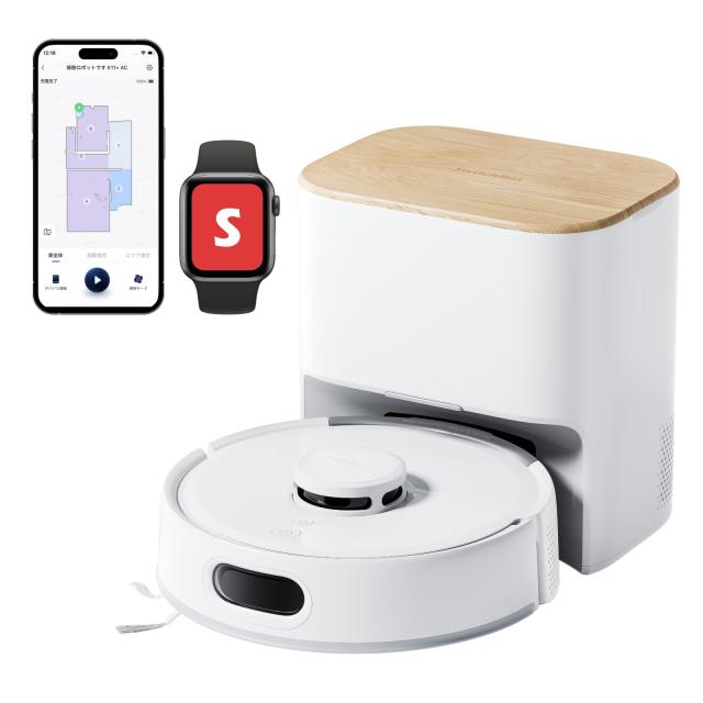 【2025進化】 SwitchBot ロボット掃除機 K11+ 超小型 - 高精度マッピング 6000pa強力吸引 水拭き 使い捨て掃除シート30枚付き 禁止エリア