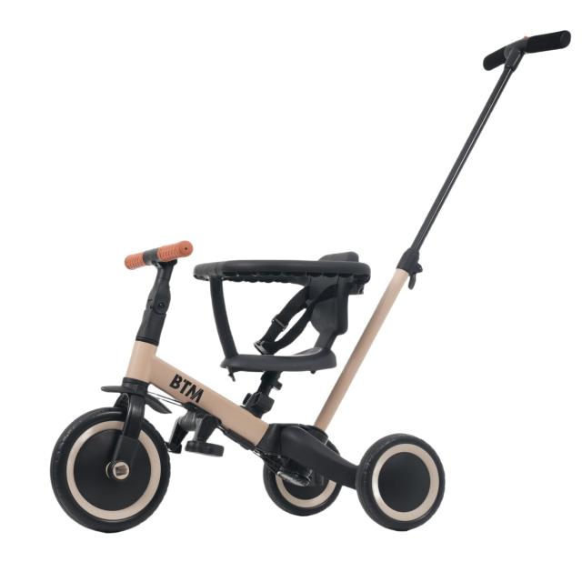BTM 三輪車 子供 5way バランスバイク 足けりバイク ベビーカー 手押し棒 BTM 子供用 3輪 出かけ お散歩 ペダル付き 安全ベルト付き コン