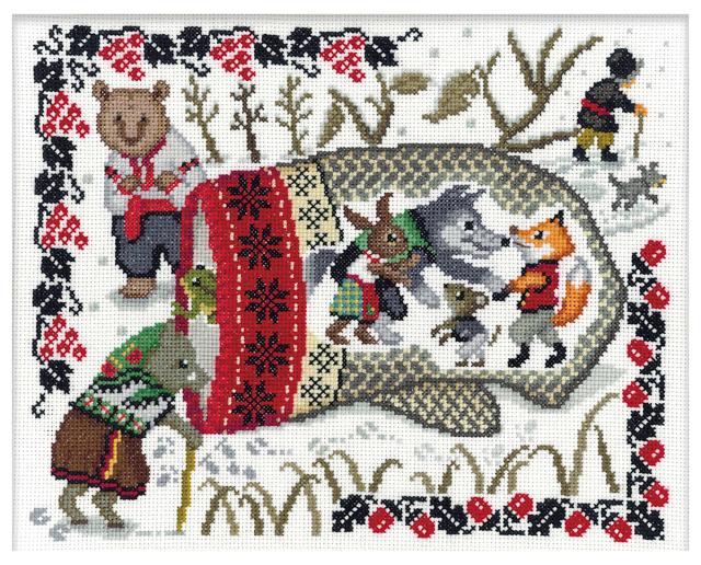 オリムパス 製絲 刺しゅうキット クロスステッチ Nostalgic Story Design by Nitka てぶくろ 7597 ※額(フレーム) W-58 ・ W-59 は別売り