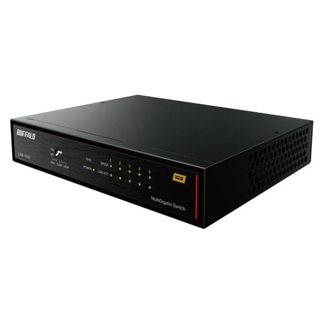 【ネット限定】バッファロー 5ポート 全ポート 10G スイッチングハブ LANハブ 10Gbps 10GbE 金属筐体 冷却ファン ループ検知 マグ