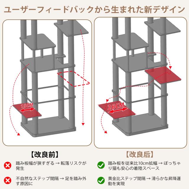 CozyMeow キャットタワー スリム 据え置き ハンモック キャットハウス