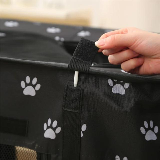 Benebomo 長方形 折りたたみ式 ペットサークル 収納バッグ付き 猫 犬用 ケージ 組み立て簡単 屋根付き メッシュサークル コンパクト 出産_4