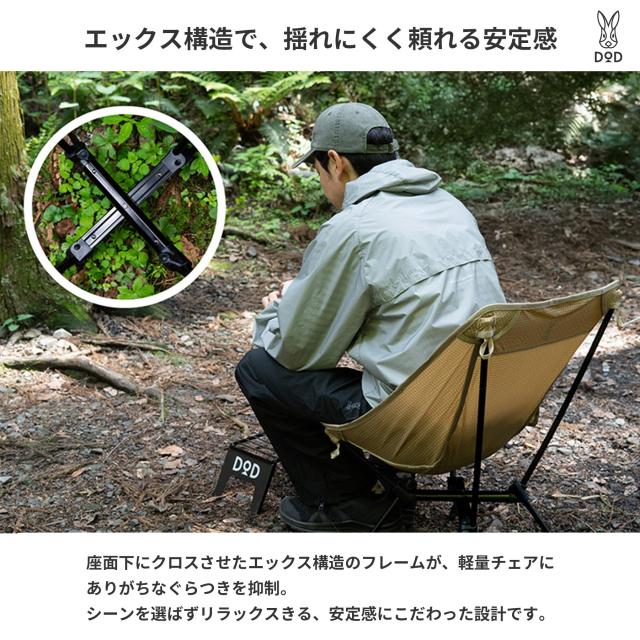 DOD(ディーオーディー) スワルスエックス2 バックパック ピッタリサイズ しっかり安定 コンパクト 軽量 チェア C1-161-TN