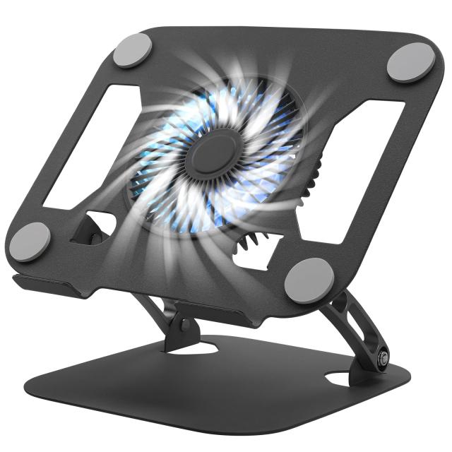 ノートパソコン冷却スタンド SHUWEI 大風量冷却ファン搭載 折りたたみ式 角度・高さを無段階調整 炭素鋼 耐荷重10kg 16インチノートパソ
