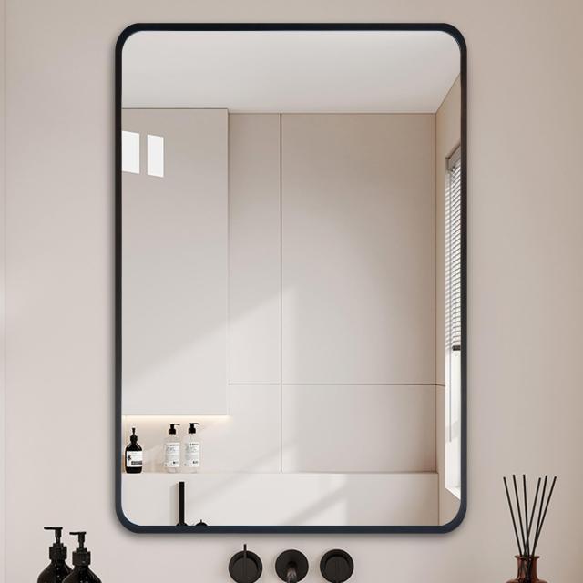 Browgrow 【50cm*70cm】鏡 壁掛けミラー ウォールミラー 壁掛け鏡 矩形鏡 バスルームミラー 浴室鏡 玄関鏡 アルミフレーム 化粧鏡 玄関