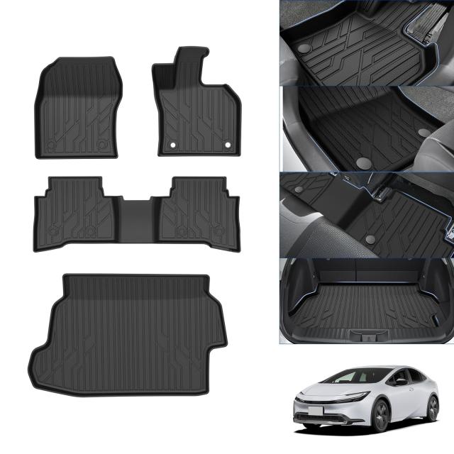CARVANTA プリウス 60系 3D フロアマット + トランクマット フルセット 立体 PRIUS 60系 ZVW60 ZVW65 MXWH60 MXWH65 2023年1月〜現行 TPE